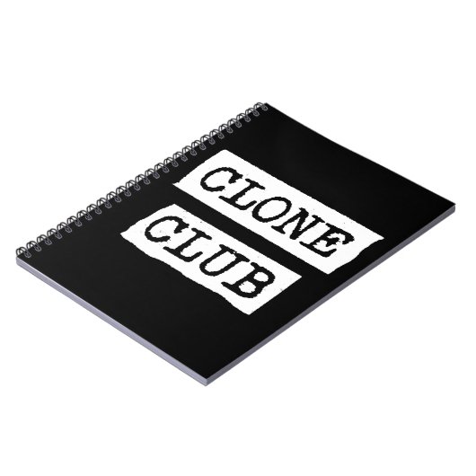 孤児の黒|のクローンクラブタイポグラフィ ノートブック (左側)