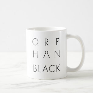 孤児の黒 のロゴの格子 コーヒーマグカップ
