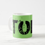 孤児の黒、大きいゴシック体からのトニー コーヒーマグカップ (正面左)