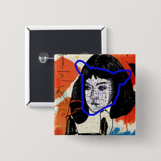 孤児の黒|抽象的なMKのクローン-プロジェクトレダ 缶バッジ (正面&裏面)