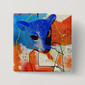 孤児の黒| MK -ヒツジのマスクのシルエット 缶バッジ (正面)