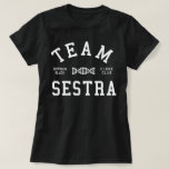 孤児ブラックチームシーストラ Tシャツ<br><div class="desc">チーム・シーストラ。妹のウクライナ語インスパイアで、レナがSFのクローンTVショーOrphan Blackでサラと呼ぶレトロでスポーティなデザイン。</div>