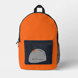 孤独でない – おもしろいキャラクター（オレンジ） プリントバックパック