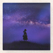 孤独と星空の夜 ガラスコースター (正面)