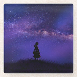 孤独と星空の夜 ガラスコースター
