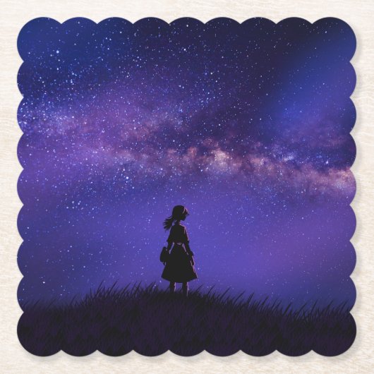 孤独と星空の夜 ペーパーコースター (正面)