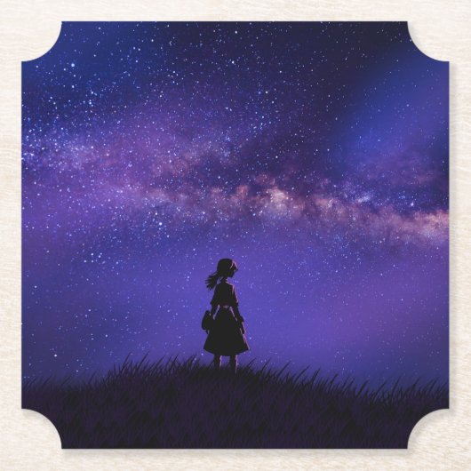 孤独と星空の夜 ペーパーコースター (正面)