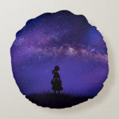 孤独と星空の夜 ラウンドクッション (裏面)