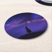 孤独と星空の夜 ラウンドペーパーコースター (アングル)