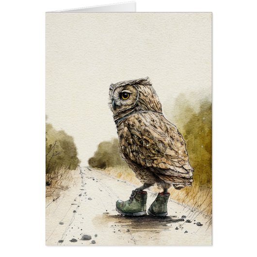 孤独なウォーキングのグリーティングカード (正面)