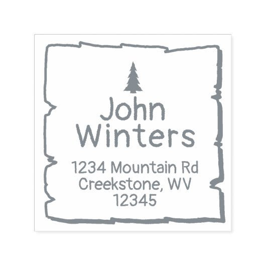 孤独なウッドランドパインツリー差出人住所 セルフインキングスタンプ (デザイン)