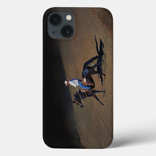 孤独なカウボーイと彼の馬のアートのデバイスケース Case-Mate iPhoneケース (裏面)
