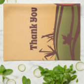 孤独なカボチャのフィールドの一つ。紅葉秋。 キッチンタオル (折り畳み)