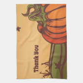 孤独なカボチャのフィールドの一つ。紅葉秋。 キッチンタオル (縦)