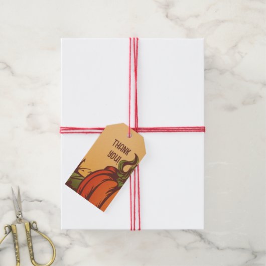 孤独なカボチャのフィールドの一つ。紅葉秋。 ギフトタグ (より糸付き)