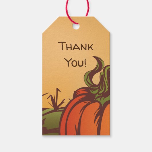 孤独なカボチャのフィールドの一つ。紅葉秋。 ギフトタグ (正面)
