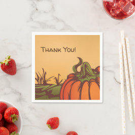 孤独なカボチャのフィールドの一つ。紅葉秋。 スタンダードカクテルナプキン