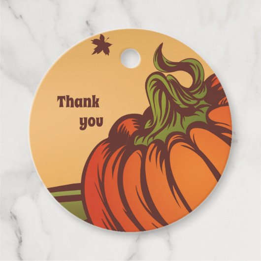 孤独なカボチャのフィールドの一つ。紅葉秋。 フェイバータグ (正面)