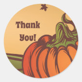 孤独なカボチャのフィールドの一つ。紅葉秋。 ラウンドシール (正面)