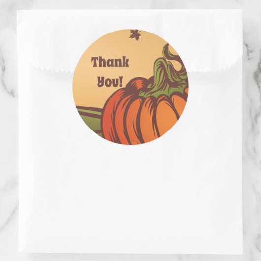 孤独なカボチャのフィールドの一つ。紅葉秋。 ラウンドシール (バッグ)