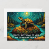 孤独なカメの遠距離友達誕生日 ポストカード (正面/裏面)