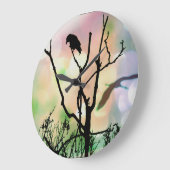 孤独なカラスの柱時計 ラージ壁時計 (傾斜)