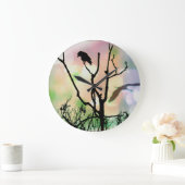 孤独なカラスの柱時計 ラージ壁時計 (ホーム)