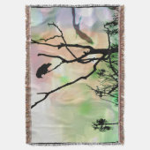 孤独なカラスの毛布 スローブランケット (正面縦)