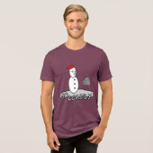 孤独なクリスマス ~吹雪の雪だるま~ トライブレンドTシャツ (正面全面)
