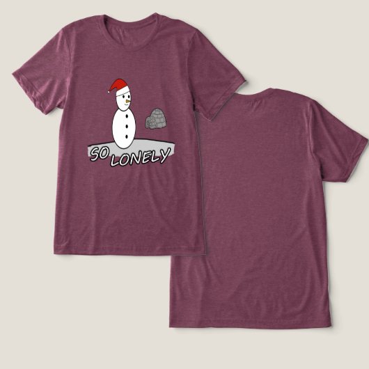 孤独なクリスマス ~吹雪の雪だるま~ トライブレンドTシャツ (デザイン正面&裏面)