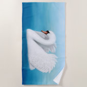 孤独なコブハクチョウのビーチタオル ビーチタオル (正面)
