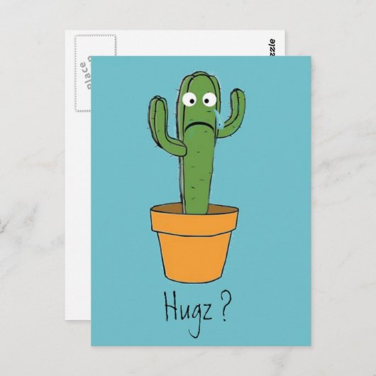 孤独なサボテンがハグ漫画を気のあるそぶりをした必要 ポストカード (正面/裏面)