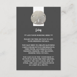 孤独なサンゴダラ - チャコールグレー - 結婚式の詳細 エンクロージャーカード