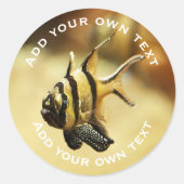 孤独なストリピアンジェフィッシュ水中カスタム文字 ラウンドシール (正面)