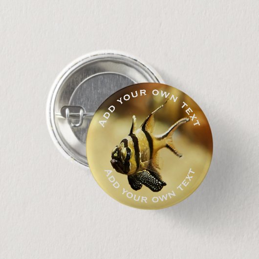 孤独なストリピアンジェフィッシュ水中カスタム文字 缶バッジ (正面&裏面)