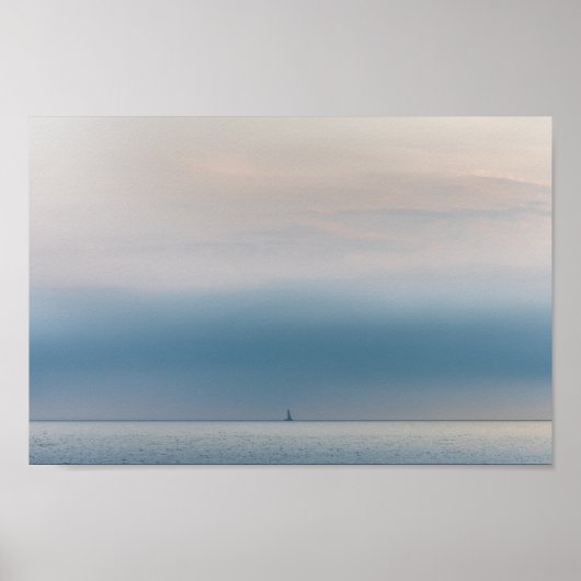 孤独なセーリングボート船外写真 ポスター (正面)