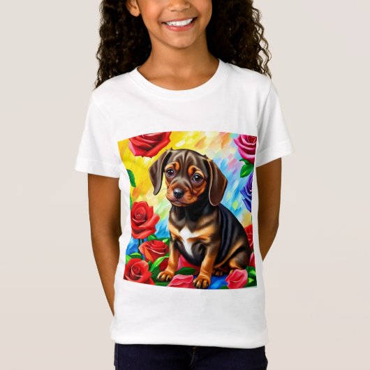 孤独なダシュント子犬Tシャツ Tシャツ (正面)