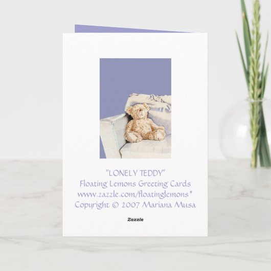 孤独なテディ私恋しく思はあなたのカード カード (裏面)