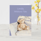 孤独なテディ私恋しく思はあなたのカード カード (黄色い花)