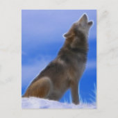 孤独なハウリング絶滅の危機に瀕した灰色の狼 ポストカード (正面)