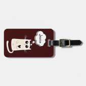 孤独なハートかわいいパーソナライズされた猫 ラゲッジタグ (正面横)