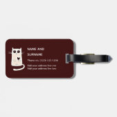 孤独なハートかわいいパーソナライズされた猫 ラゲッジタグ (裏面横)