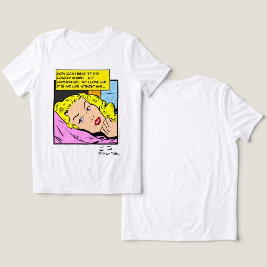 孤独なハートのレトロロマンスコミック トライブレンドＴシャツ (デザイン正面&裏面)