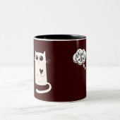 孤独なハートキャットコーヒーラバーズ引用文 ツートーンマグカップ (中央)