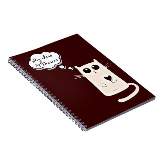 孤独なハート猫のアイディアと夢 ノートブック (右側)