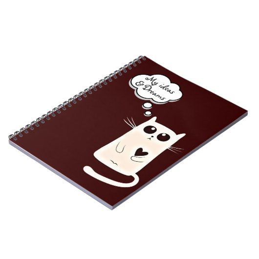 孤独なハート猫のアイディアと夢 ノートブック (左側)