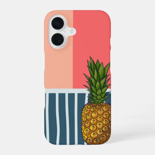 孤独なパイナップル鮮やか iPhone 16ケース (裏面)