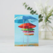 孤独なビーチ傘が人間を待ち望む ポストカード (スタンド正面)