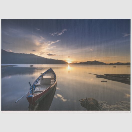 孤独なボート海デコペティッシュペーパー 薄葉紙 (正面)