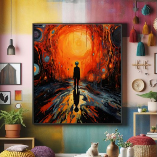 孤独な人の表現主義 フォトプリント           